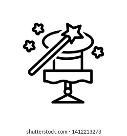Vector black icon for magic trick