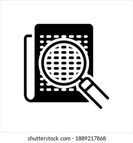 Vector black icon for magnifying glass