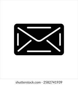 Vector black icon for mail