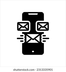 Vector black icon for mailing
