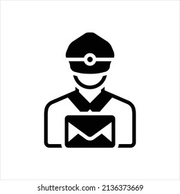 Vector Black Icon For Mailman