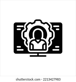 Icono negro vector para la administración