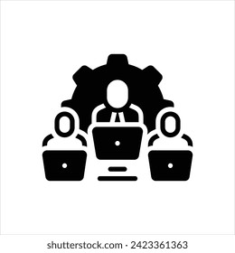 Vector black icon for management