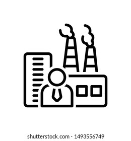 Vector black icon for manufacturer