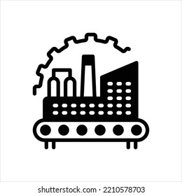 Vector black icon for manufacturing