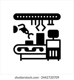 Icono negro del vector para la fabricación