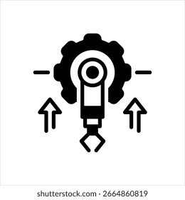 Icono negro de Vector para la excelencia manufacturera