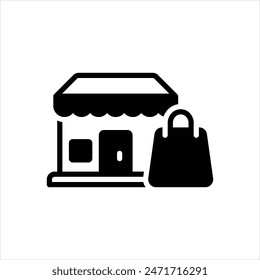 Vector black icon for market