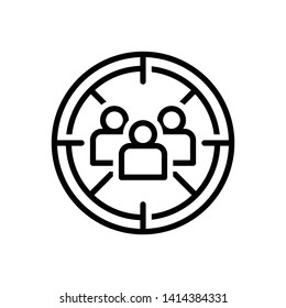 Vector black icon for market target