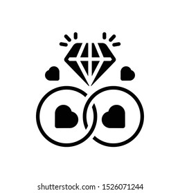 Vector black icon for marriage