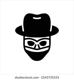 Vector negro icono para enmascarado