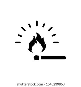 Vector black icon for matchstick