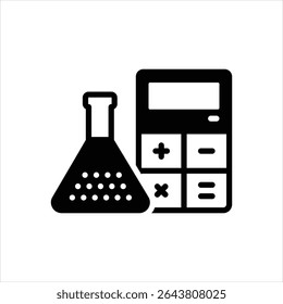 Ícone de preto vetorial para química matemática