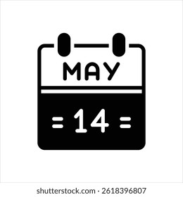 Icono negro de Vector para el 14 de mayo