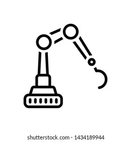 Vector black icon for mechanical arm