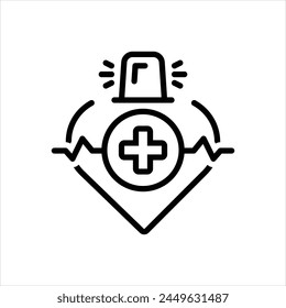 Vector black icon for medical alert