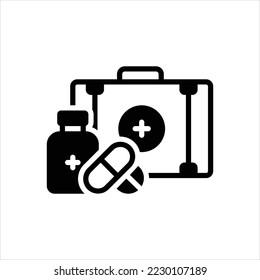 Icono negro vector para medicare