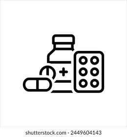 Vector black icon for medicine