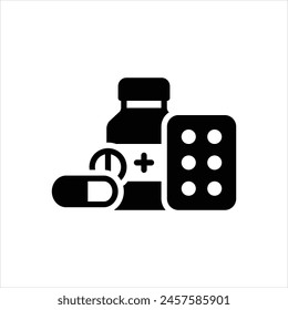 Vector black icon for medicine