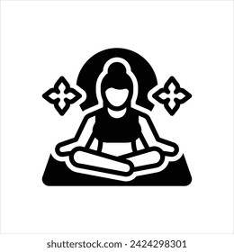 Vector black icon for meditation