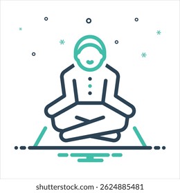 Vector black icon for meditation