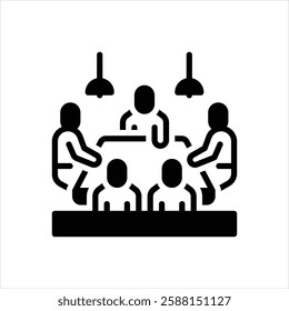 Vector black icon for meeting