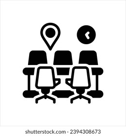 Vector black icon for meeting location