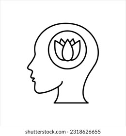 Vector black icon for mental wellbeing