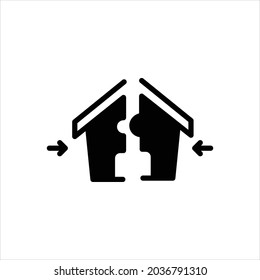 Vector black icon for merger