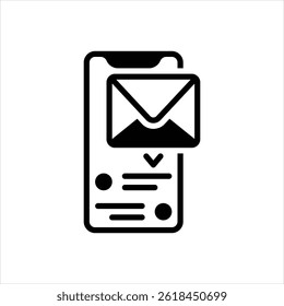 Vector black icon for message