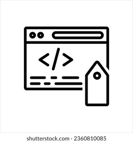 Vektorschwarzes Symbol für Meta-Tags