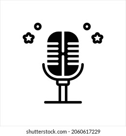 Vector black icon for mic