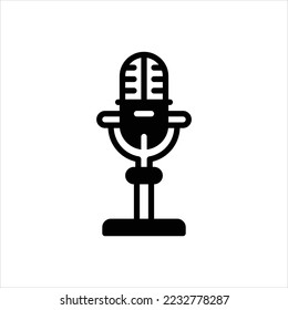 Vector black icon for microphone