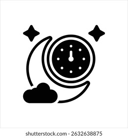 Vector black icon for midnight