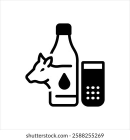 Vector black icon for milk