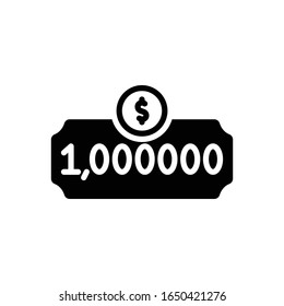 Vector black icon for million