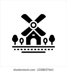 Vector black icon for mills