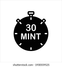 Icono negro vector durante minutos