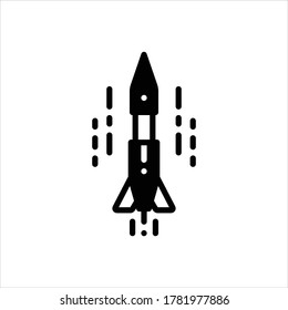 Vector black icon for missile