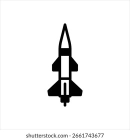 Vector black icon for missile