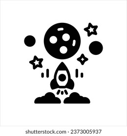Vektorschwarzes Symbol für die Mission