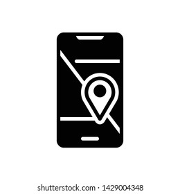 Vector black icon for mobile geo localization