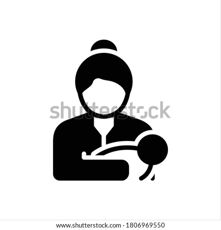 Vector black icon for mom