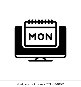 Icono negro vector para el lunes