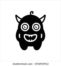 Vector black icon for monster