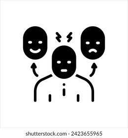 Icono negro vector para oscilación de estado de ánimo