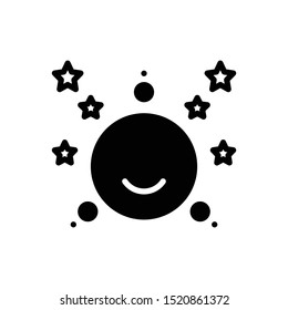 Vector black icon for moon stars