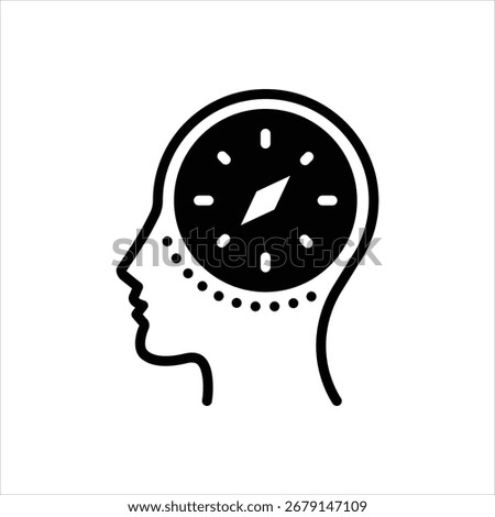 Vector black icon for moral compass