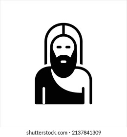 Vector black icon for moses