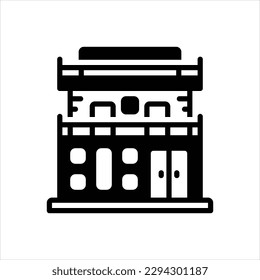 Vector black icon for motels